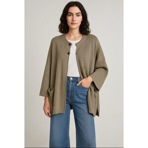 Eskandar Neiman Marcus Cashmere Silk Blend Knit Cardigan Sweater One Size